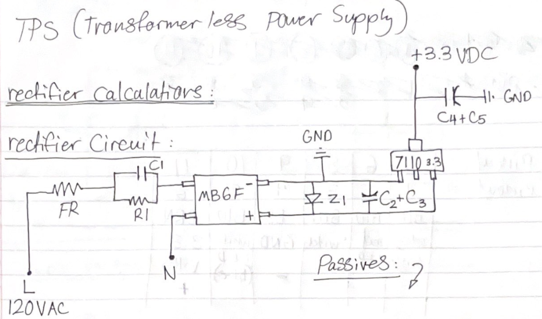 Transformerless power supply diagram